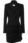 ALEXANDRE VAUTHIER RUCHED WOOL-BLEND TWILL MINI DRESS