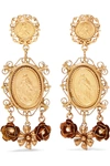 DOLCE & GABBANA GOLD-TONE FAUX PEARL CLIP EARRINGS