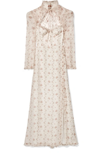 Brock Collection Olivia Ruffled Floral-print Silk-organza Maxi Dress In White