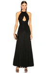 ALEXANDER MCQUEEN ALEXANDER MCQUEEN HALTER EVENING DRESS IN BLACK,AMCQ-WD144