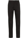 Dolce & Gabbana Logo Stripe Stretch Cotton Blend Chinos In N0000  Black