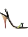 MARCO DE VINCENZO SANDALS WITH BOW AND RAINBOW HEEL