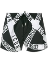 DSQUARED2 DSQUARED2 PUNK ICON SWIM SHORTS - BLACK