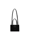 TELFAR TELFAR BLACK MINI LEATHER SHOPPING BAG - 黑色