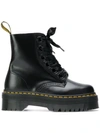 Dr. Martens' Audrick Nappa-leather Platform Boots In Black