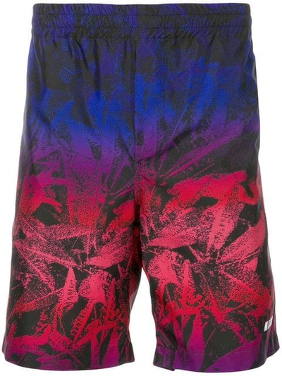 Msgm Gradient Effect Swim Shorts In Blue