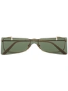 GUCCI GREEN AND GOLD DOUBLE LENS SUNGLASSES