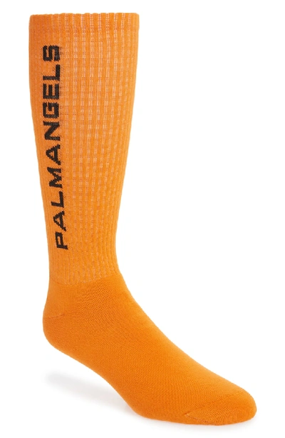 Palm Angels Logo Socks In Orange