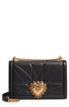 Dolce & Gabbana Large Devotion Shoulder Bag In Nero