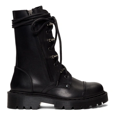 Vetements Studded Leather Ankle Boots In Black