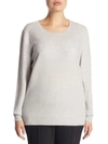 SAKS FIFTH AVENUE PLUS CREWNECK CASHMERE KNITTED SWEATER,0400010380446