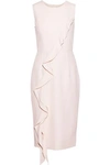 MILLY MILLY WOMAN TILLY RUFFLED STRETCH-CADY DRESS PASTEL PINK,3074457345620048287