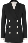 ALESSANDRA RICH ALESSANDRA RICH WOMAN EMBELLISHED DOUBLE-BREASTED WOOL BLAZER BLACK,3074457345619809890