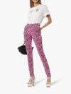 Gucci Leopard Print High-waisted Skinny Jeans In 5053 Pink/black