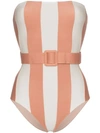 ADRIANA DEGREAS ADRIANA DEGREAS PORTO BELTED BANDEAU SWIMSUIT - 粉色