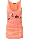 BALMAIN BALMAIN TIE-DYE FOILED LOGO TANK - 橘色