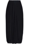 CHLOÉ CHLOÉ WOMAN CROPPED PLEATED GEORGETTE WIDE-LEG trousers MIDNIGHT BLUE,3074457345618912069