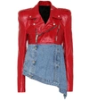 BEN TAVERNITI UNRAVEL PROJECT LEATHER AND DENIM JACKET,P00367284