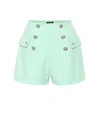 BALMAIN HIGH-RISE COTTON SHORTS,P00352239