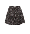 SAINT LAURENT Printed silk miniskirt,P00356449