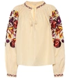 ULLA JOHNSON SIMONA LINEN AND COTTON BLOUSE,P00367585