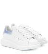 Alexander Mcqueen Iridescent-trimmed Leather Exaggerated-sole Sneakers In White Shock Pink