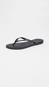Havaianas Slim Crystal-embellished Rubber Flip-flops In Black