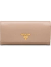 Prada Leather Wallet In Pink
