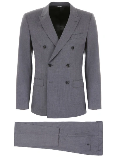 Dolce & Gabbana Wool And Silk Suit In Grey