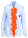 PRADA Prada Prada Ruffle-trimmed Shirt,10809060