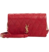SAINT LAURENT ANGIE QUILTED LAMBSKIN LEATHER CROSSBODY BAG - RED,56890603UD7