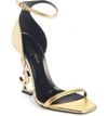 Saint Laurent Opyum Metallic Leather High-heel Sandals In Gold Leather