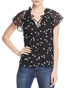Rebecca Taylor Alessandra Floral-embroidered Top In Black Combo
