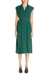 JASON WU COLLECTION BELTED CREPE BACK SATIN MIDI DRESS,R1912002A