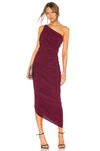 Norma Kamali Norma Kamal Diana Off The Shoulder Ruched Evening Gown In Plum
