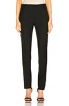 Saint Laurent Mid-rise Slim-leg Wool-gabardine Trousers In Black