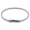 ANCHOR & CREW PROJECT-RWB RED WHITE & BLUE TALBOT SILVER & ROPE BRACELET
