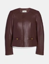 COACH COACH TAILORED LEATHER JACKET - WOMEN'S,69019 WAL 5