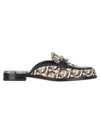 Ferragamo Women's Viggio Apron-toe Mules In Beige Black