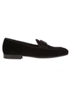 Dolce & Gabbana Grosgrain-bow Velvet Loafers In Nero