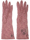 GUCCI GUCCI GG TULLE GLOVES - PINK