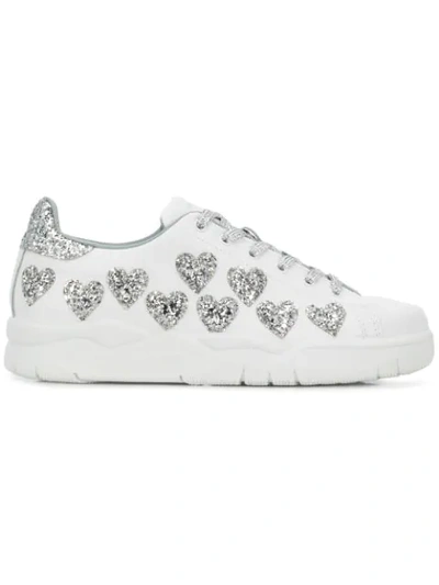 Chiara Ferragni Glitter Heart Sneakers - 白色 In White