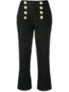 BALMAIN DECORATIVE BUTTONS CROPPED TROUSERS
