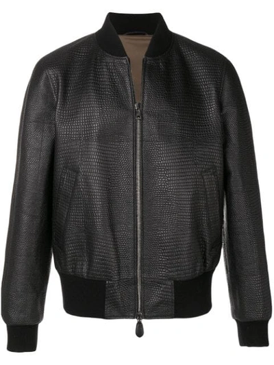 Roberto Cavalli Textured Bomber Jacket - 黑色 In Black