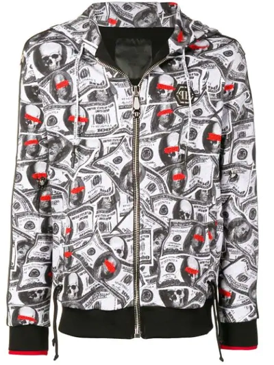 Philipp Plein Dollar Print Hoodie In Black