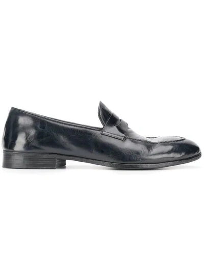 Alberto Fasciani Weathered Penny Loafers In Black