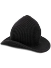 AMI ALEXANDRE MATTIUSSI RIB-KNITTED BUCKET HAT