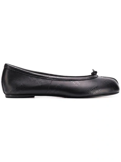Maison Margiela Tabi Leather Ballerina Flats In Black