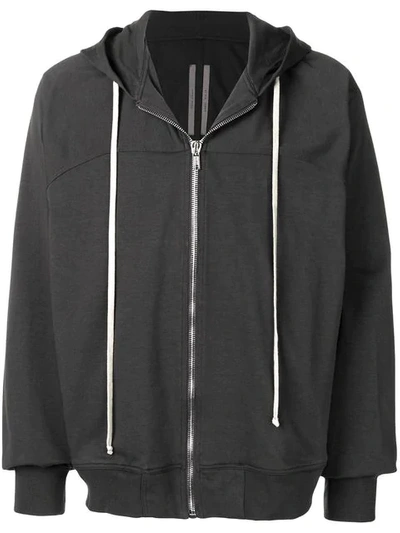 Rick Owens Zipped Up Hoodie In Grey