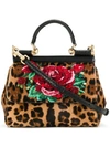 DOLCE & GABBANA SICILY LEO & ROSE TOP-HANDLE BAG